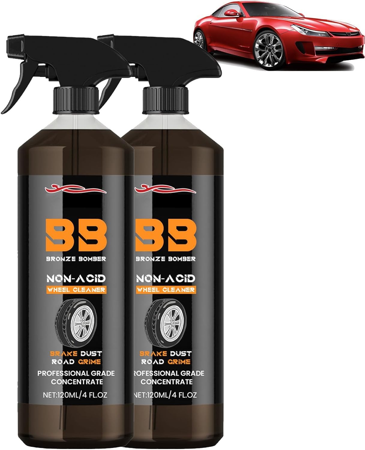 Brake Bomber Cleaner Leistungsstarker Radreiniger, perfekt zum Reinigen von Rädern und Reifen, sicher auf Legierung und Schmerzen, Auto-Radreiniger, 120 ml (2pcs) von NIJIESHENG
