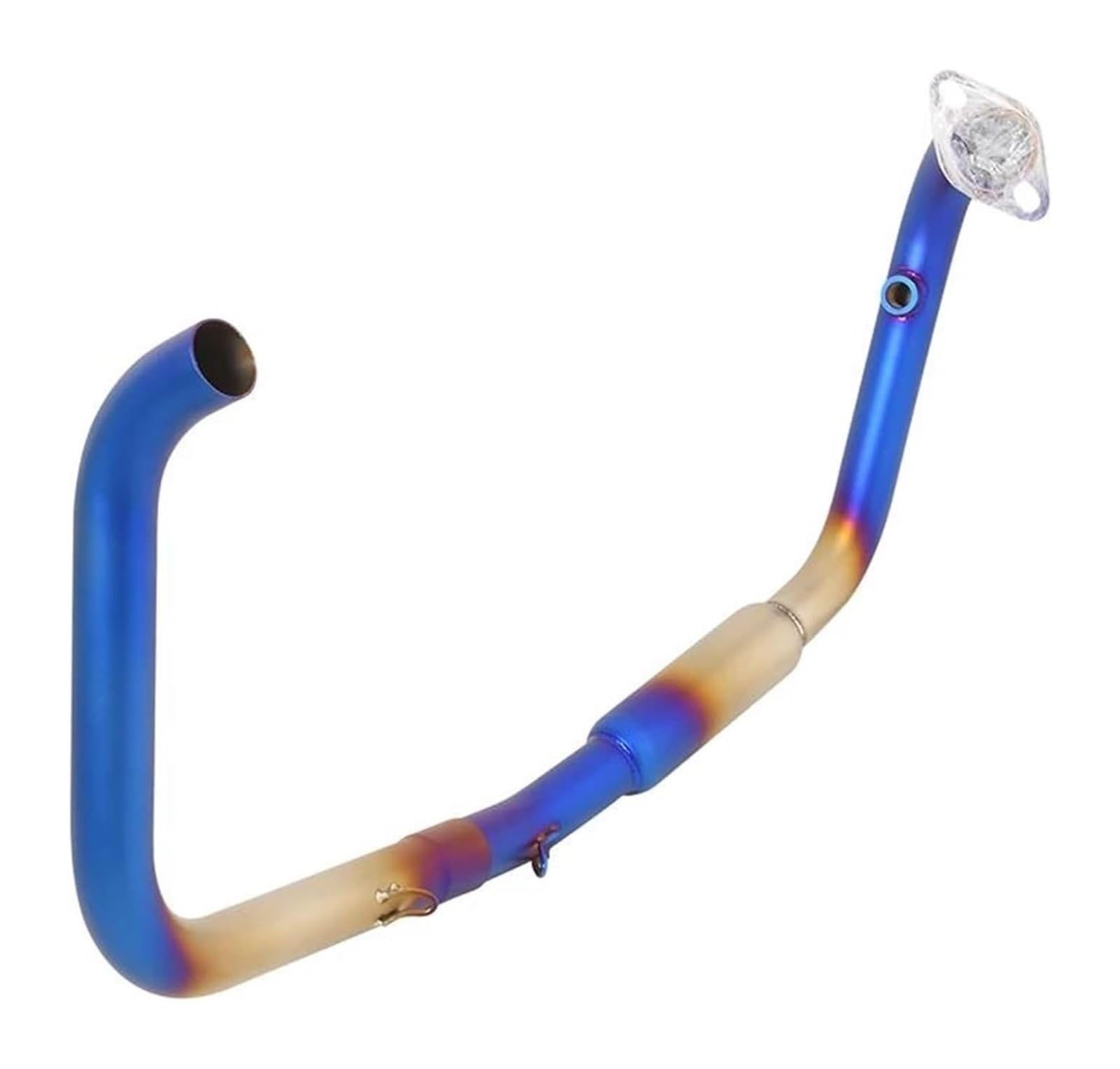 Motorrad Auspuff Mittleres Für B&enelli TNT 125 2017-2023 Slip-on Motorrad Auspuff System Edelstahl Header Mid Link Rohr Schalldämpfer(Blau) von NIKISO