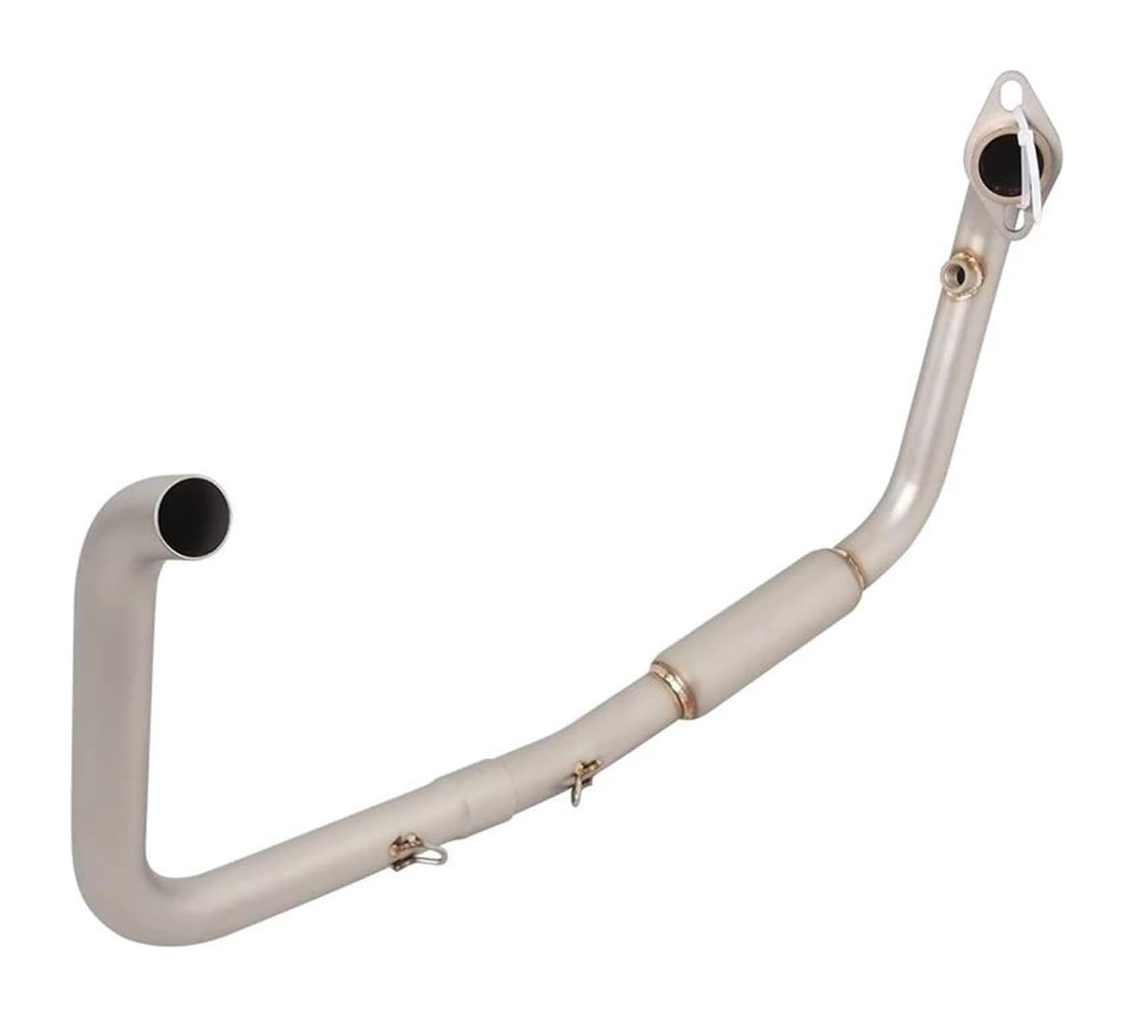 Motorrad Auspuff Mittleres Für B&enelli TNT 125 2017-2023 Slip-on Motorrad Auspuff System Edelstahl Header Mid Link Rohr Schalldämpfer(Silber) von NIKISO