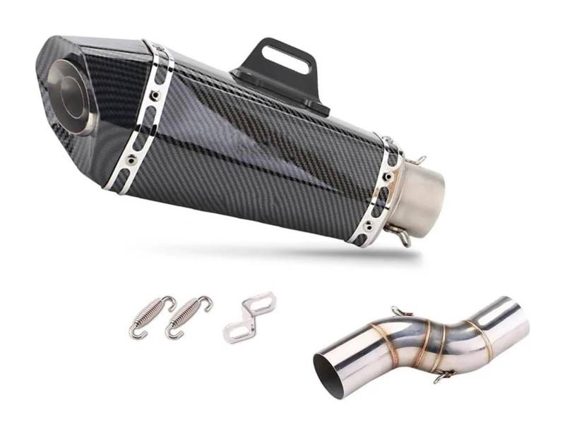 Motorrad Auspuff Mittleres Für B&enelli TRK502X TRK 502X 2018-2021 Slip On Motorradauspuff Flucht Mitte Link Rohr Anschluss 51mm Schalldämpfer(3) von NIKISO
