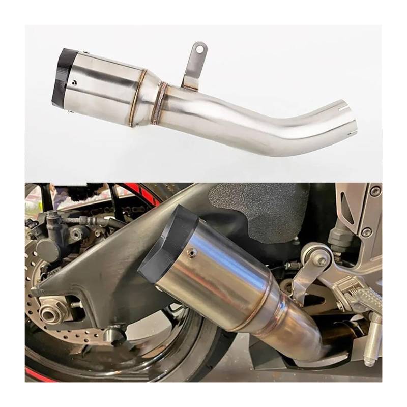 Motorrad Auspuff Mittleres Für CBR 1000RR 2017 2018 2019 Motorradauspuff Endschalldämpfer Motorrad Escape Schalldämpfer Verbindungsrohr Slip-on Zubehör(Blau) von NIKISO