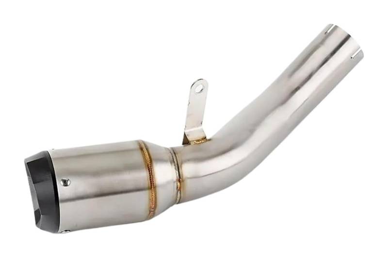 Motorrad Auspuff Mittleres Für CBR 1000RR 2017-2019 Slip-on Motorrad Auspuff Flucht Schalldämpfer Link Rohr Zubehör Motorrad Endschalldämpfer(Silber) von NIKISO