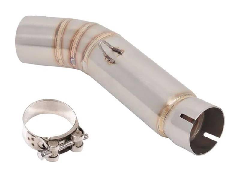 Motorrad Auspuff Mittleres Für CBR500 CBR500R CB500X CB500F 2013-2019 Motorrad Auspuff Flucht Schalldämpfer Mittleren Link Rohr Slip-On(Silber) von NIKISO