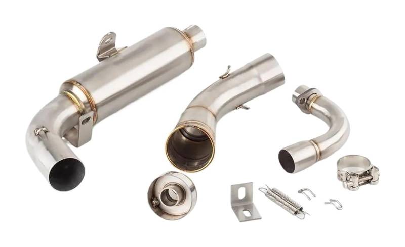 Motorrad Auspuff Mittleres Für MSX 125 Für GROM 125 2013-2023 Motorradauspuff Vollsystem Schalldämpfer Slip On Motorrad Endschalldämpfer von NIKISO