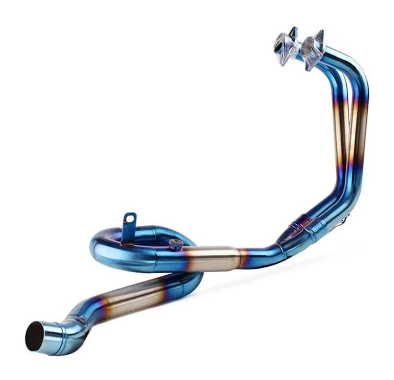 Motorrad Auspuff Mittleres Für Y&amaha R25 R3 MT03 MT-03 2014-2021 Motorradauspuff Flucht Vollsysteme Front Mittelverbindungsrohr Schalldämpfer(Blau) von NIKISO