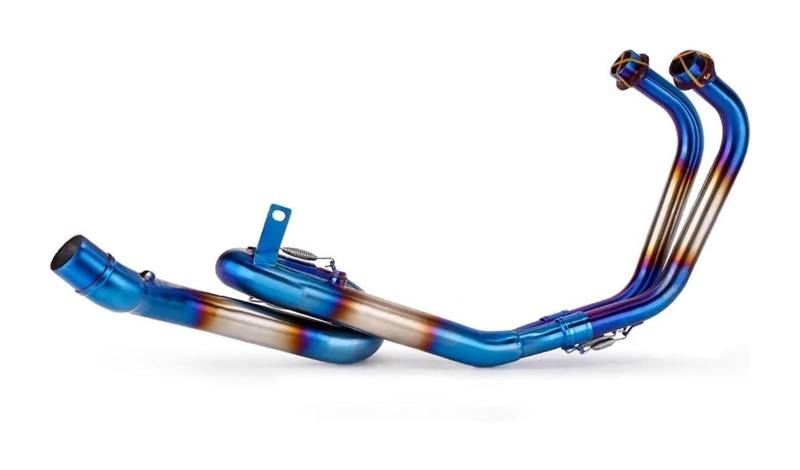 Motorrad Auspuff Mittleres Für Y&amaha R25 R3 MT03 MT-03 2014-2021 Motorradauspuff Front Link Pipe Header Schalldämpfer Motorrad Endschalldämpfer(Blau) von NIKISO