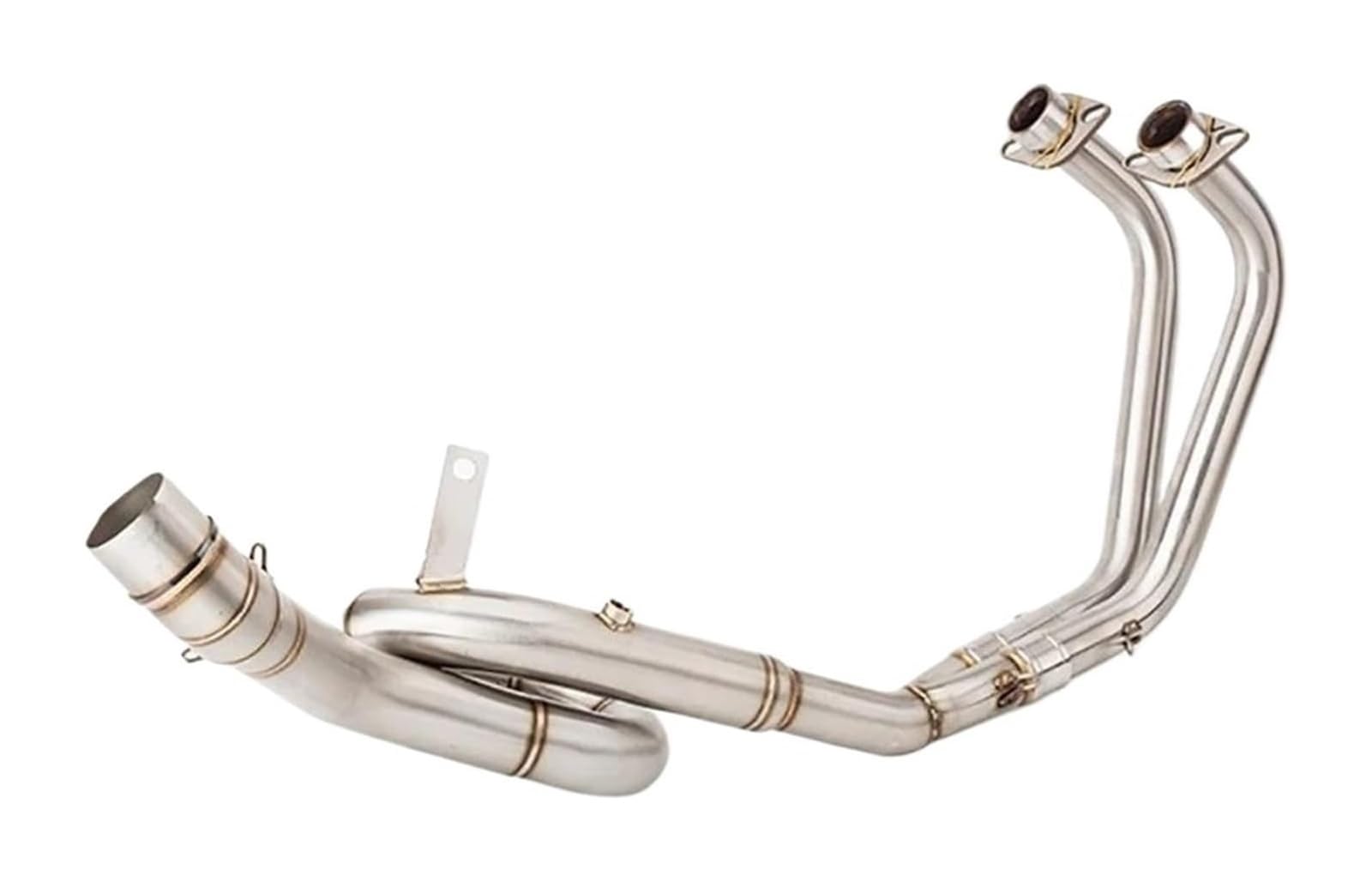 Motorrad Auspuff Mittleres Für Y&amaha R25 R3 MT03 MT-03 2014-2021 Motorradauspuff Front Link Pipe Header Schalldämpfer Motorrad Endschalldämpfer(Silber) von NIKISO
