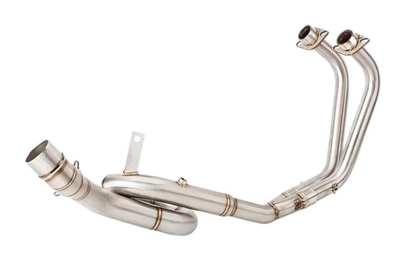 Motorrad Auspuff Mittleres Für Y&amaha R25 R3 MT03 MT-03 2014-2021 Motorradauspuff Front Link Pipe Header Schalldämpfer Motorrad Endschalldämpfer(Silber) von NIKISO
