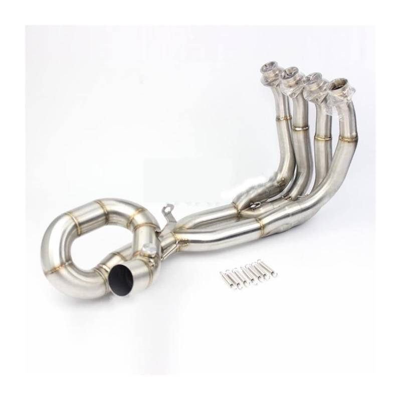 Motorrad Auspuff Mittleres Für Y&amaha R6 2006-2021 Motorcross-Auspuff-Komplettsystem Motorrad Modifizierter Front-Mittelrohr-Schalldämpfer Fahrrad Slip On Edelstahl von NIKISO