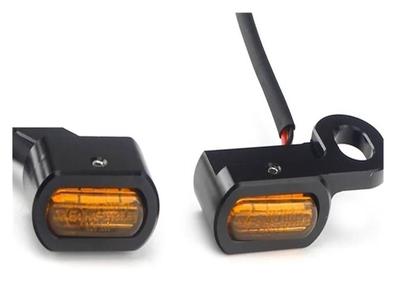 NIKISO Motorrad Blinker Für Ha&rley Bremslicht Motorrad Blinker Licht 12V Bernstein Lenker Licht Indikatoren Blinker(Black Yellow Lens) von NIKISO