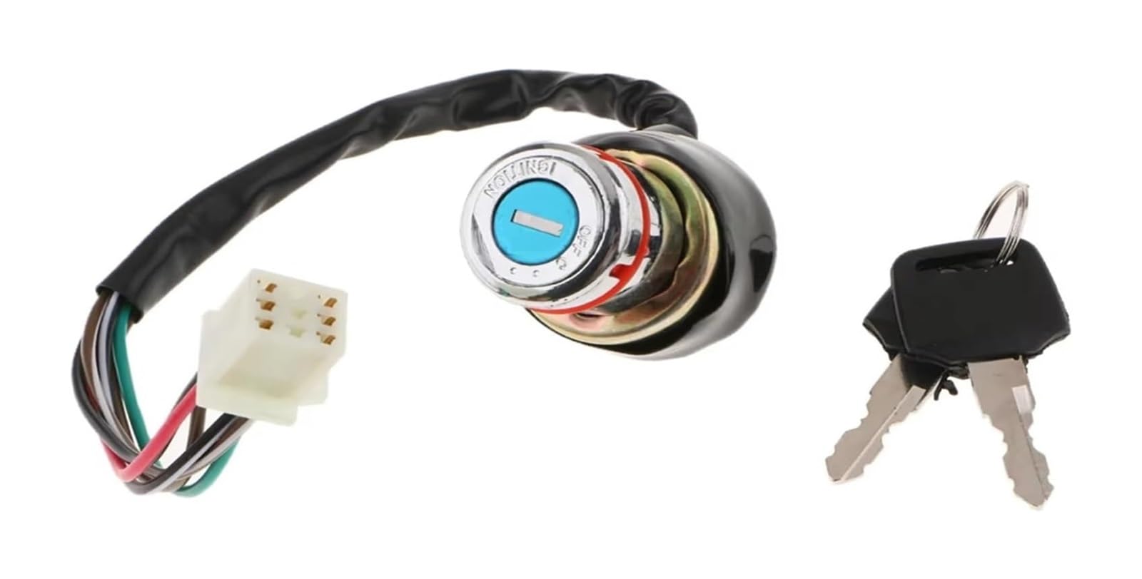 Zündschloss Motorrad 6-Draht In 9 Pin Stecker Zündung Schalter 3 Position 2 Schlüssel Zündschloss Motorrad 6-Draht In 9 Pin Stecker Zündung Schalter 3 Position 2 Schlüssel von NIKISO