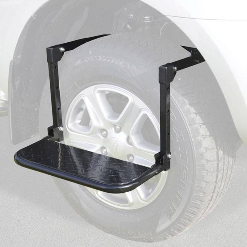 NIKSHI Reifentrittstufe, Trittstufe Für LKW-Reifen - Robuste SUV-Leiter, Radstufen Für Pickup-Trucks | Stufengriffplatten, Schwarz von NIKSHI