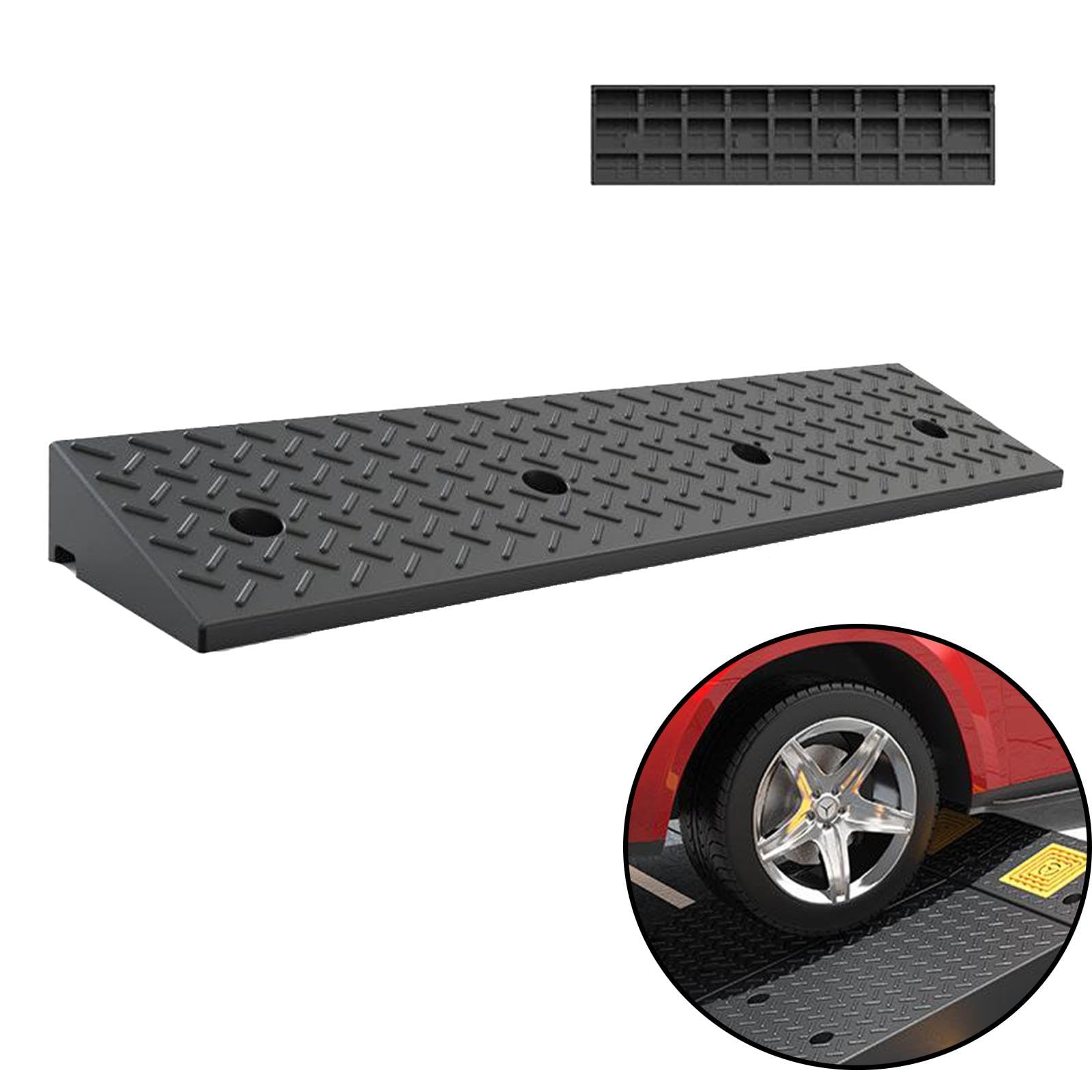 Rollstuhlrampe Gummirampe, Tragbare rutschfeste Bordstein Rampe Aus Kunststoff, Hoch 4/5/6/8/10/12/14/15cm, Für Rollstuhl Auto Motorrad Bürgersteig,100x25x4cm(39.4x9.8x1.6in) von NIKSHI