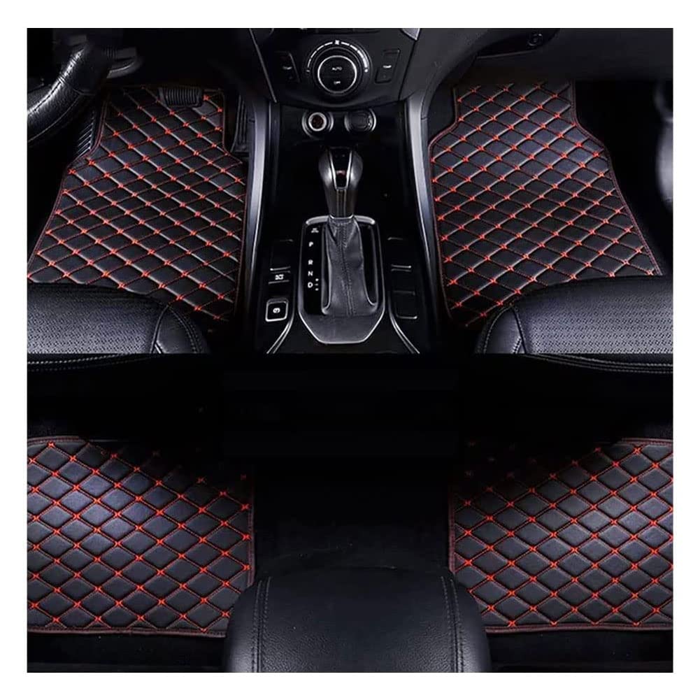 4pcs Auto Fußmatten Leder Für Toyo-TA Corolla Hybrid 2019-2023(LHD), Custom Fussmatten Allwetter Vorne Hinten Bodenmatte Set wasserdichte Automatten Teppiche ZubehöR,Black-Red von NINAI