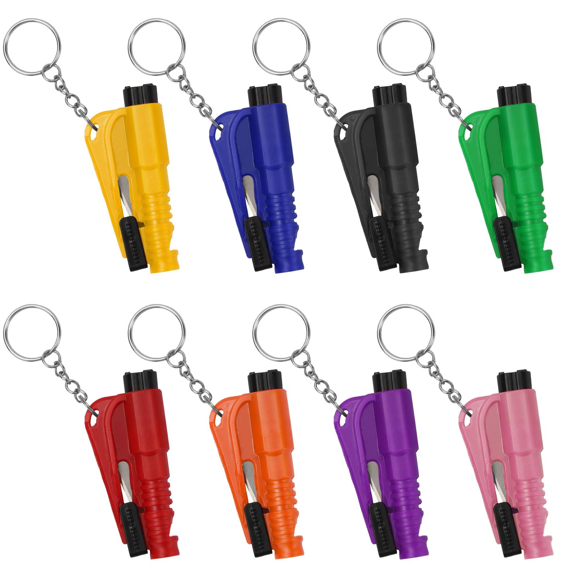 NINEMAX 8pcs Notfallhammer Schlüsselanhänger 3 In 1 Protector Auto Sicherheitshammer Gurtschneider Pfeift Rettungstool für Auto Autos,Busse NINEMAX 8pcs Notfallhammer Schlüsselanhänger 3 In 1 Protector Auto Sicherheitshammer Gurtschneider Pfeift Rettungstool für Auto Autos,Busse von NINEMAX
