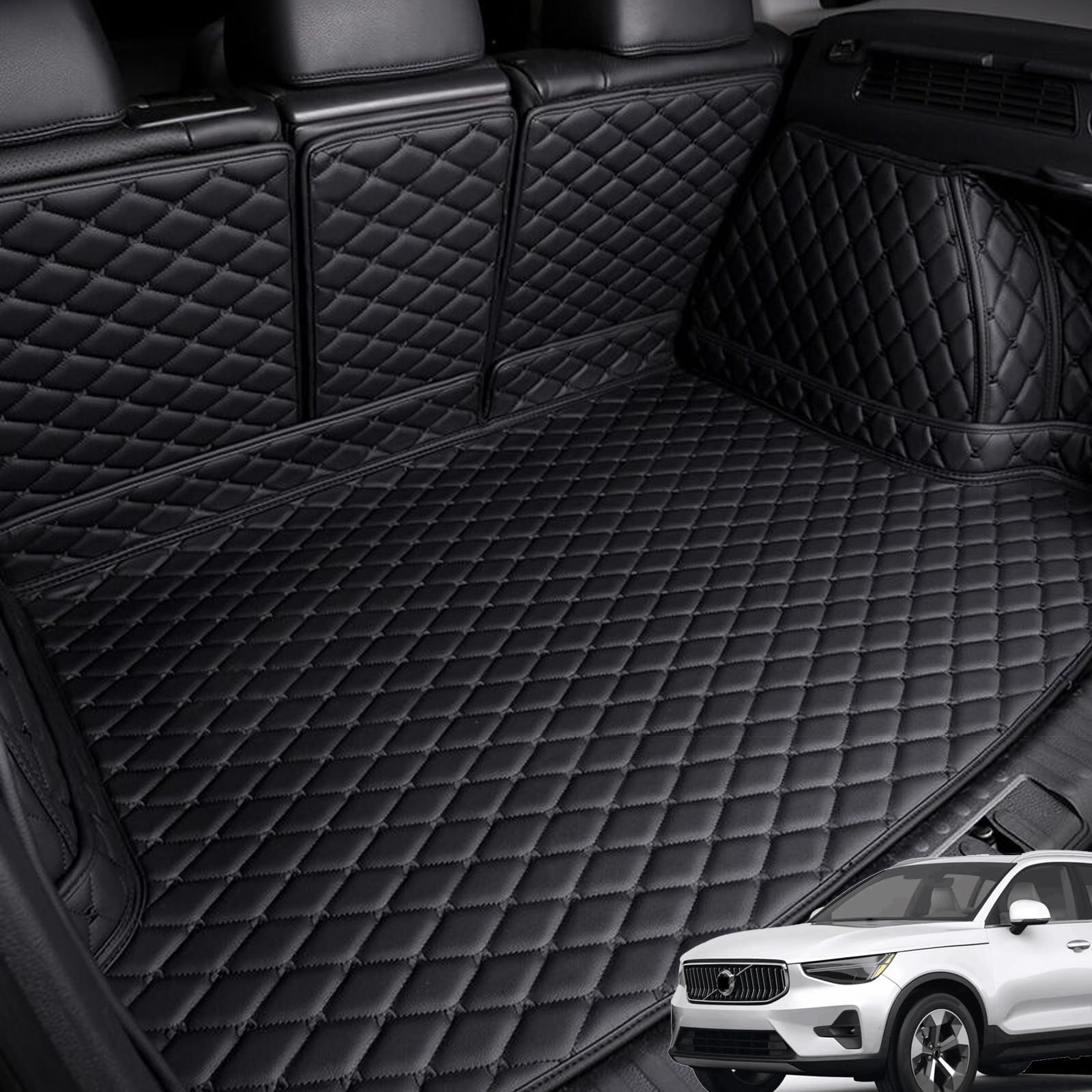 Auto-kofferraummatte für Volvo XC40 2019-2024, Kofferraummatte aus Kunstleder Kofferraum Schutzmatte Kofferraumschutz wasserdichte rutschfeste Frachtmatten,B von NINIS