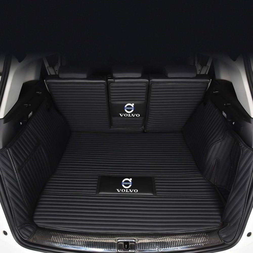 Auto-kofferraummatte für Volvo XC90 5 Seats 2015-2024, Kofferraummatte aus Kunstleder Kofferraum Schutzmatte Kofferraumschutz wasserdichte rutschfeste Frachtmatten,B von NINIS
