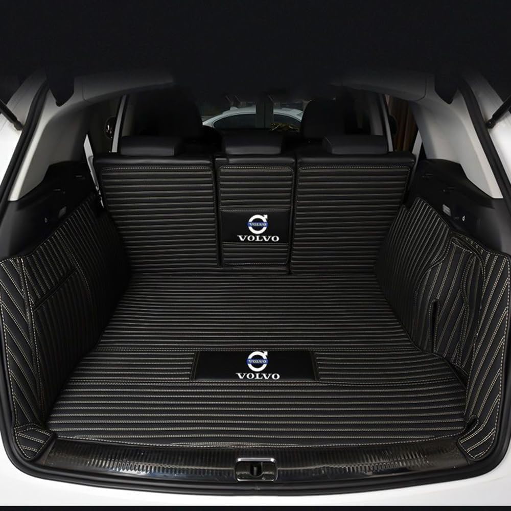 Auto-kofferraummatte für Volvo XC90 5 Seats 2015-2024, Kofferraummatte aus Kunstleder Kofferraum Schutzmatte Kofferraumschutz wasserdichte rutschfeste Frachtmatten,C von NINIS