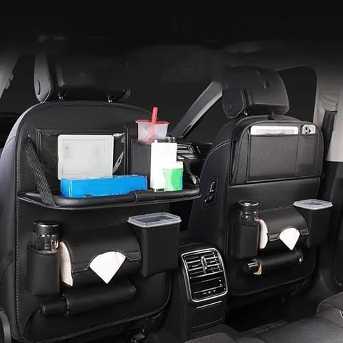 Car Back Seat Organiser für Audi A8 TT Q2 Q3 Q5 Q7 Q8 S-Line, Auto Rückenlehnenschutz Autositz Organizer mit Faltbarer Tischablage Auto Organizer Kinder,Black 1-Pack von NINIS