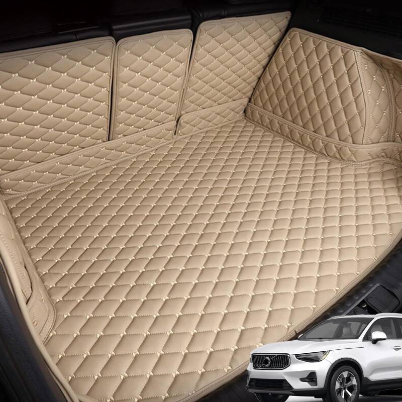 NINIS Auto-kofferraummatte für Volvo XC40 2019-2024, Kofferraummatte aus Kunstleder Kofferraum Schutzmatte Kofferraumschutz wasserdichte rutschfeste Frachtmatten,C von NINIS