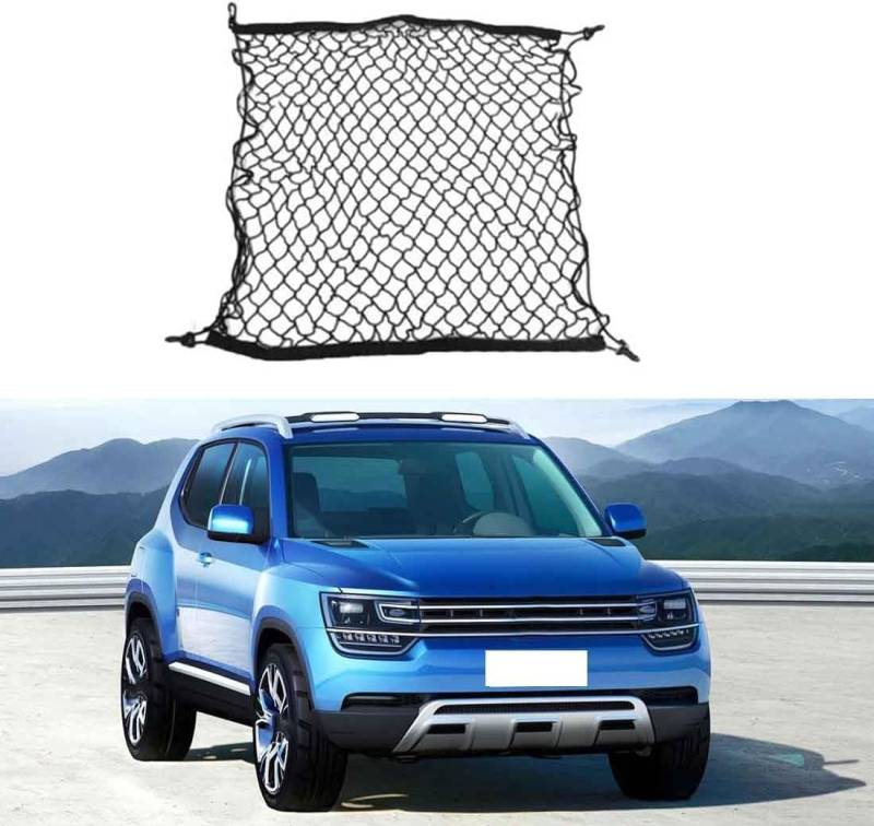 Auto Kofferraum Gepäcknetz für VW Tiguan 2017-2023, Super Elastisch Kofferraum Gepäck Organizer Netz Nylon Netztasche von NINQ