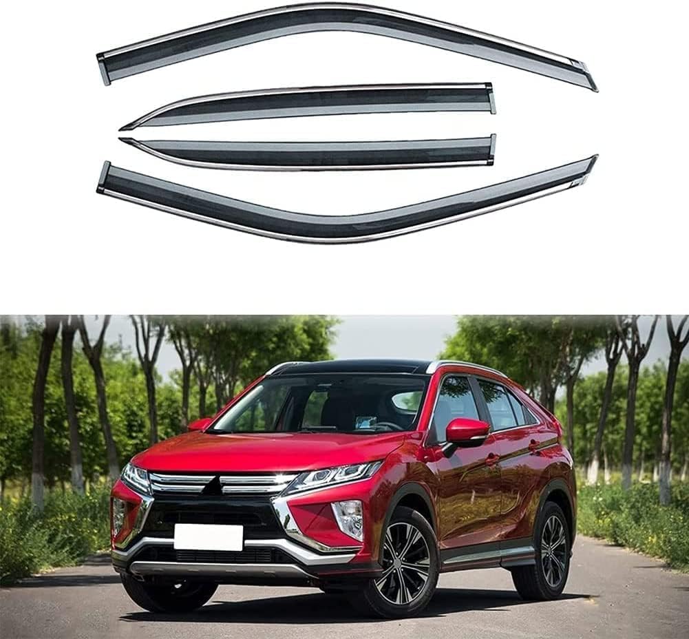 NINQ 4 Stück Auto Windabweiser für Mitsubishi Eclipse Cross 2018 2019, Auto Fenstervisiere Regenschutz Wind Regenschutz Vent Shades Guard Deflector von NINQ