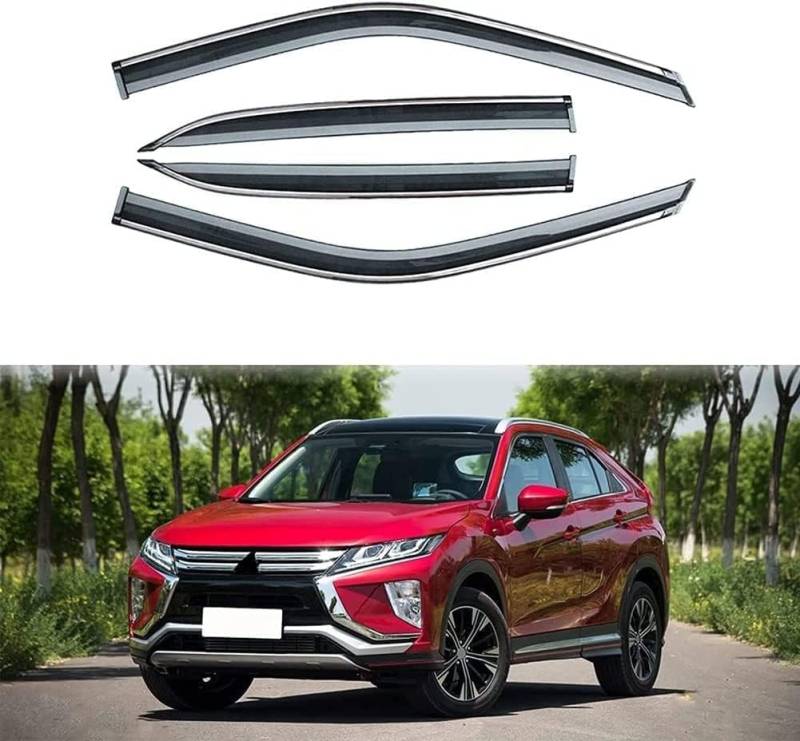 NINQ 4 Stück Auto Windabweiser für Mitsubishi Eclipse Cross 2018 2019, Auto Fenstervisiere Regenschutz Wind Regenschutz Vent Shades Guard Deflector von NINQ