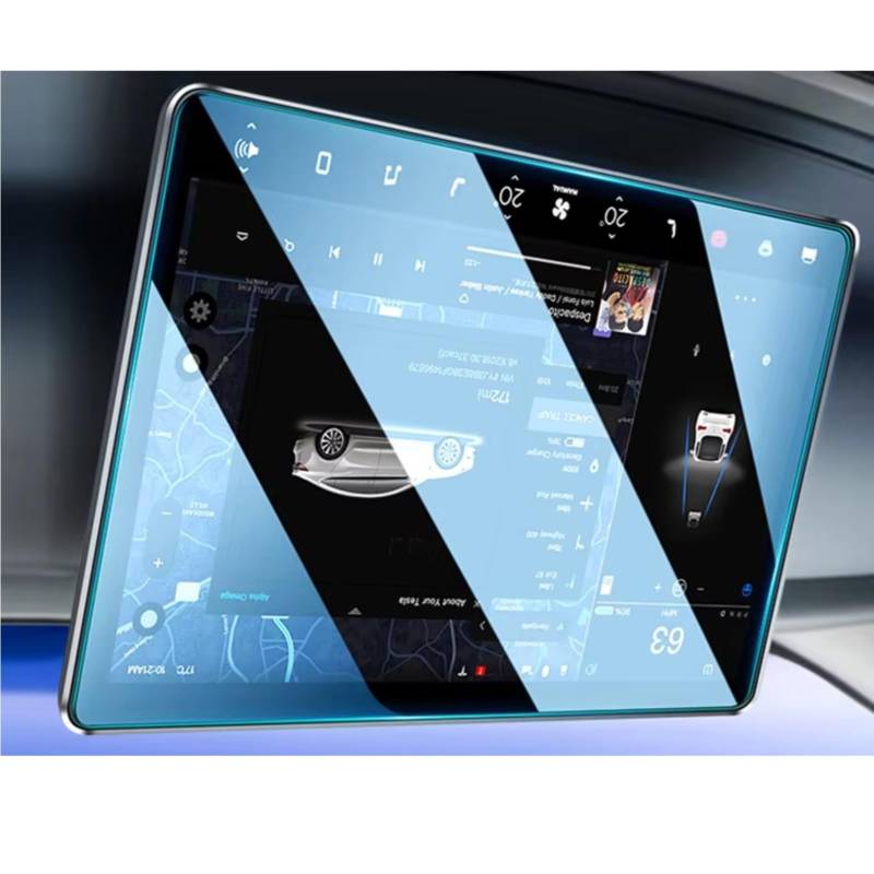 NIONGYN Kompatibel Mit BYD Für Song Plus-dmi 2021 2022 2023 Auto 12,8 Zoll 15,6 Zoll Zubehör Gehärtetes Glas GPS Navigation Schutzfolie Türscharnier-Stoppgurt(15.6Inch GPS) von NIONGYN