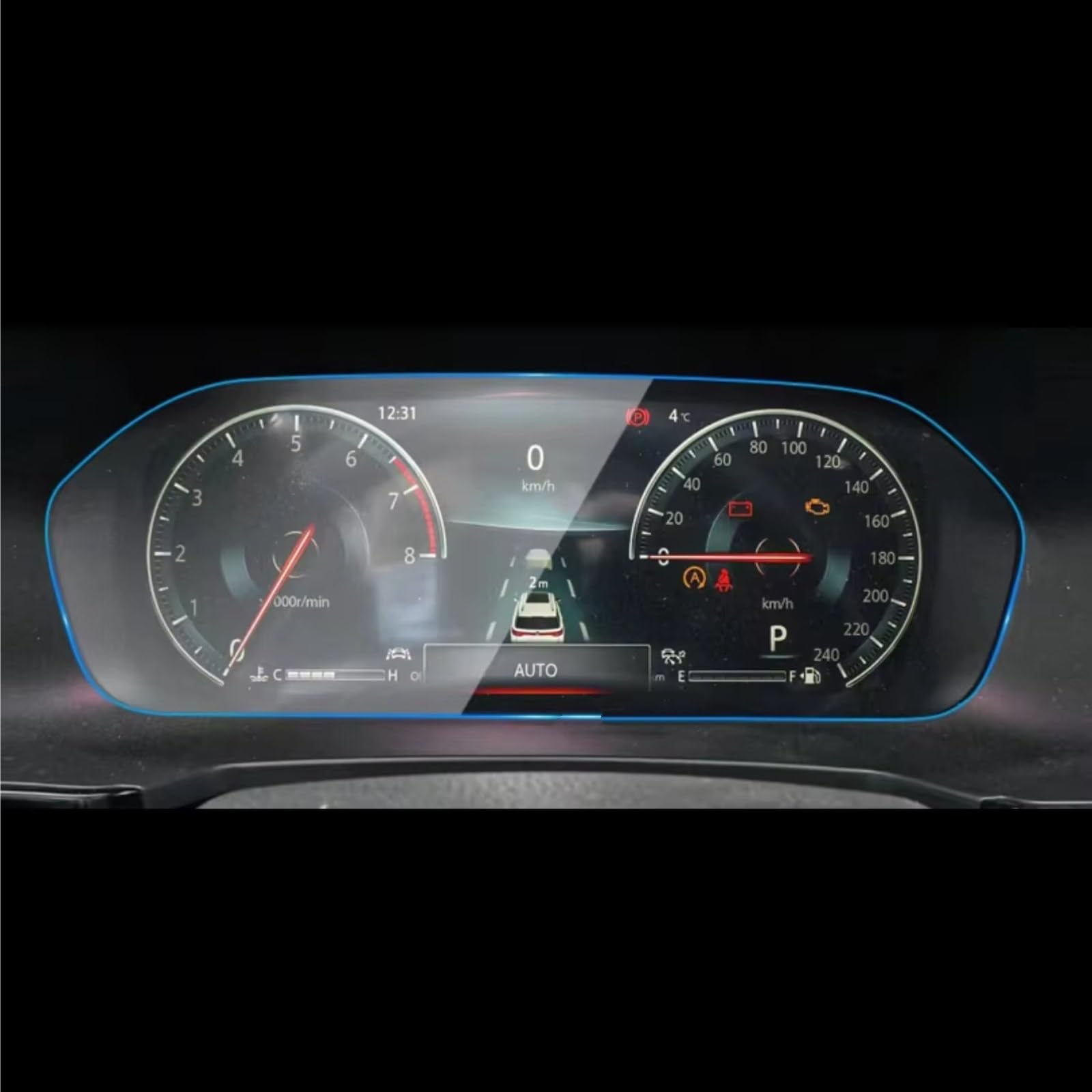 NIONGYN Kompatibel Mit Changan Für CS95 2019 2020 2021, Auto-LCD-Infotainment, GPS-Navigation Und Armaturenbrett, TPU-Displayschutzfolie Türscharnier-Stoppgurt(TPU Dashboard) von NIONGYN