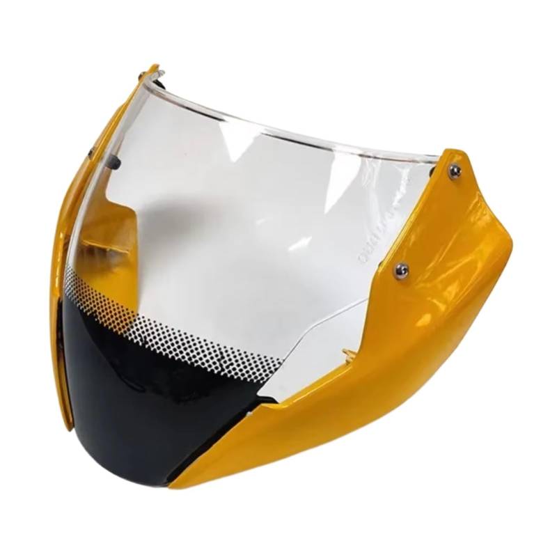 NIONGYN Kompatibel Mit Ducati Für Monster 797 821 1200S 2014 2015 2016 Motorrad-Windschutzscheibe Windschutz Windabweiser Mit Halterung Befestigungsschrauben Motorrad Luftabweiser(Yellow) von NIONGYN