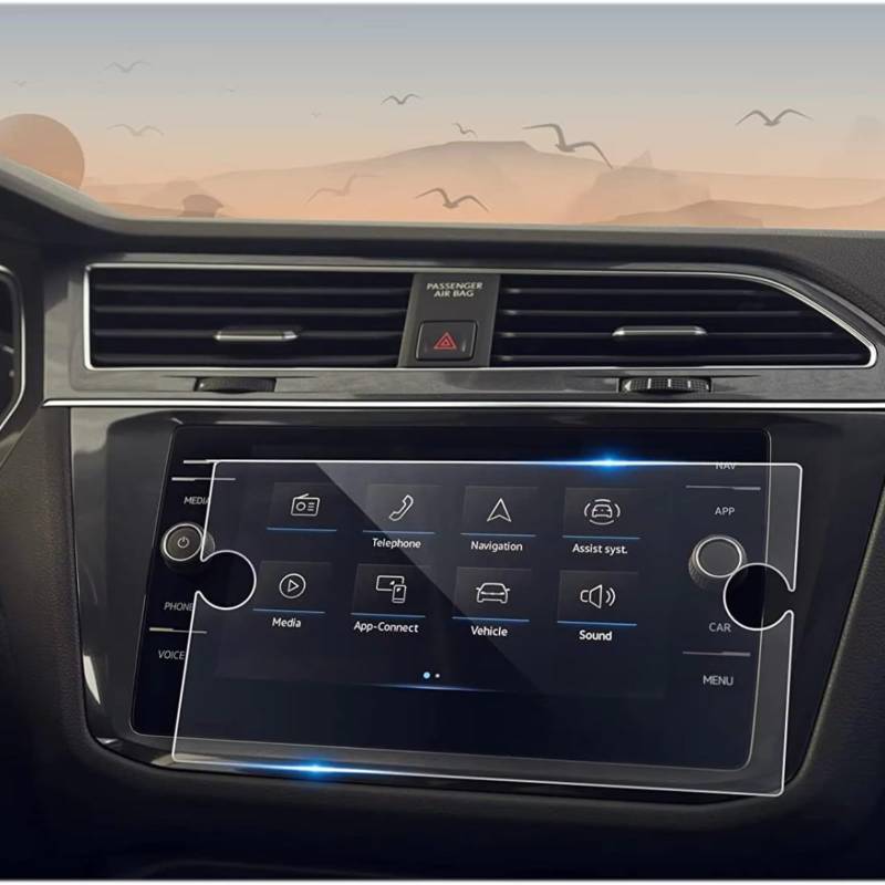 NIONGYN Kompatibel Mit VW Für J&etta 2020 2021 2022 2023, Auto, 8 Zoll LCD, Auto-Infotainment, GPS-Navigation, Armaturenbrett, Gehärtetes Glas Türscharnier-Stoppgurt von NIONGYN