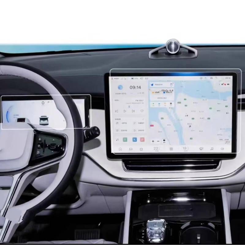 NIONGYN Kompatibel Mit Volvo Für EM90 2023 2024, Autozubehör, GPS-Navigation Und Armaturenbrett, Gehärtetes Glas, Displayschutzfolie Türscharnier-Stoppgurt(GPS and Dashboard) von NIONGYN