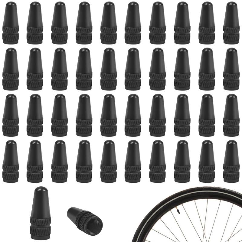 NISENTIA 40 Stück Ventilkappen Fahrrad Französisch, Fahrrad Presta Ventilkappe Reifenventil Staubschutzkappen Luftventilkappe Fahrradreifen Aluminium Fahrradventil Cap Bike Reifen Ventil Abdeckungen von NISENTIA