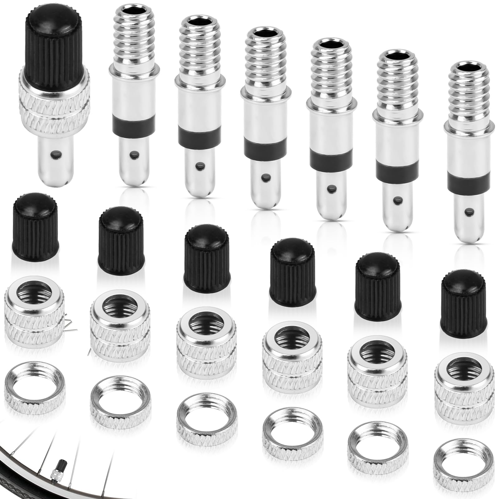 NISENTIA 6 Stück Fahrradventil Adapter Französisch Ventil, Fahrrad Ventile Click Valve Umrüst Set Ventileinsatz Blitzventil Fahrrad für Dunlop, Fahrradventile für DV/NV/BV Bike Valve NISENTIA 6 Stück Fahrradventil Adapter Französisch Ventil, Fahrrad Ventile Click Valve Umrüst Set Ventileinsatz Blitzventil Fahrrad für Dunlop, Fahrradventile für DV/NV/BV Bike Valve von NISENTIA