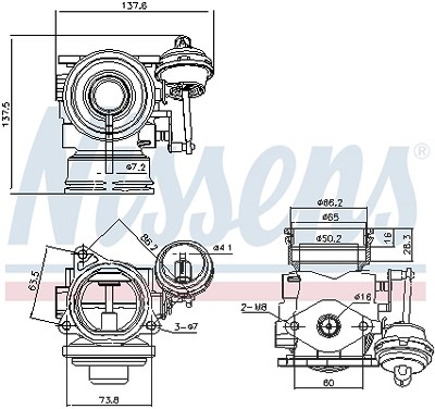 Nissens AGR-Ventil [Hersteller-Nr. 98162] für Audi, Ford, Seat, Skoda, VW von NISSENS