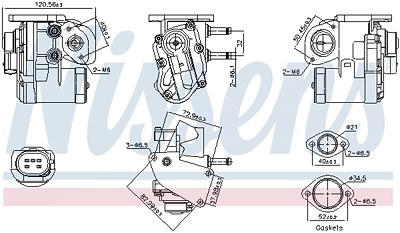 Nissens AGR-Ventil [Hersteller-Nr. 98236] für Audi, Skoda, VW von NISSENS