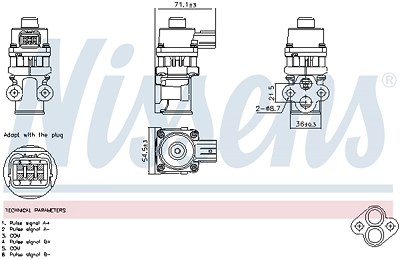 Nissens AGR-Ventil [Hersteller-Nr. 98368] für Mazda, Nissan, Opel, Suzuki von NISSENS