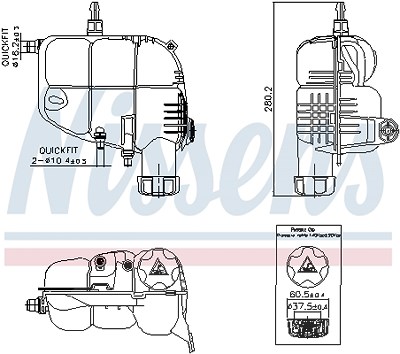 Nissens Ausgleichsbehälter, Kühlmittel [Hersteller-Nr. 996185] für BMW von NISSENS