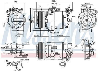 Nissens Kompressor, Klimaanlage [Hersteller-Nr. 890015] für Nissan, Renault von NISSENS