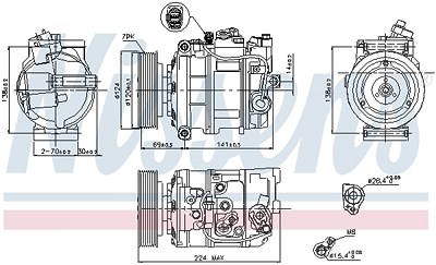 Nissens Kompressor, Klimaanlage [Hersteller-Nr. 890025] für VW von NISSENS
