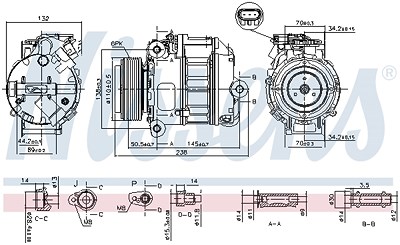 Nissens Kompressor, Klimaanlage [Hersteller-Nr. 890037] für BMW von NISSENS