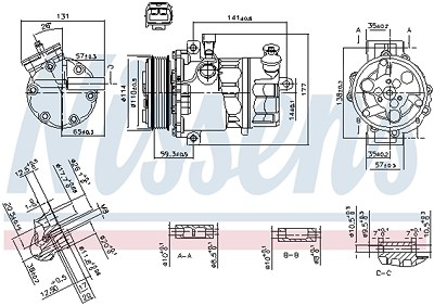 Nissens Kompressor, Klimaanlage [Hersteller-Nr. 890074] für Alfa Romeo, Lancia von NISSENS