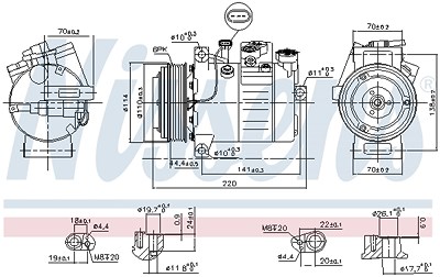 Nissens Kompressor, Klimaanlage [Hersteller-Nr. 890115] für Mercedes-Benz von NISSENS