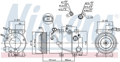 Nissens Kompressor, Klimaanlage [Hersteller-Nr. 890174] für Hyundai, Kia von NISSENS