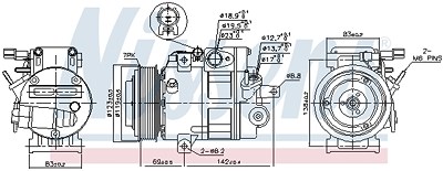 Nissens Kompressor, Klimaanlage [Hersteller-Nr. 890175] für Hyundai von NISSENS