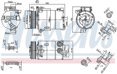 Nissens Kompressor, Klimaanlage [Hersteller-Nr. 890213] für Ford, Land Rover, Volvo von NISSENS