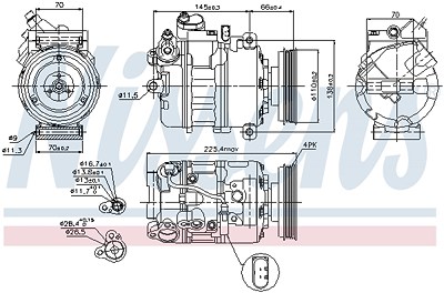 Nissens Kompressor, Klimaanlage [Hersteller-Nr. 89023] für Audi von NISSENS