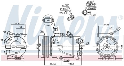 Nissens Kompressor, Klimaanlage [Hersteller-Nr. 890239] für Kia von NISSENS