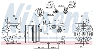Nissens Kompressor, Klimaanlage [Hersteller-Nr. 890240] für Hyundai, Kia von NISSENS