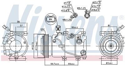 Nissens Kompressor, Klimaanlage [Hersteller-Nr. 890241] für Hyundai, Kia von NISSENS
